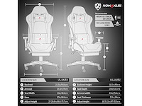 Gaming stoel, - lendensteun - massage en intrekbare voetsteun - afbeelding 4 van  6