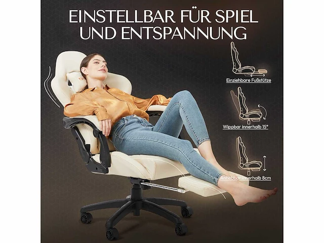 Gaming stoel - massage lendensteun - afbeelding 6 van  8