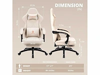 Gaming stoel - pu - beige - afbeelding 6 van  6