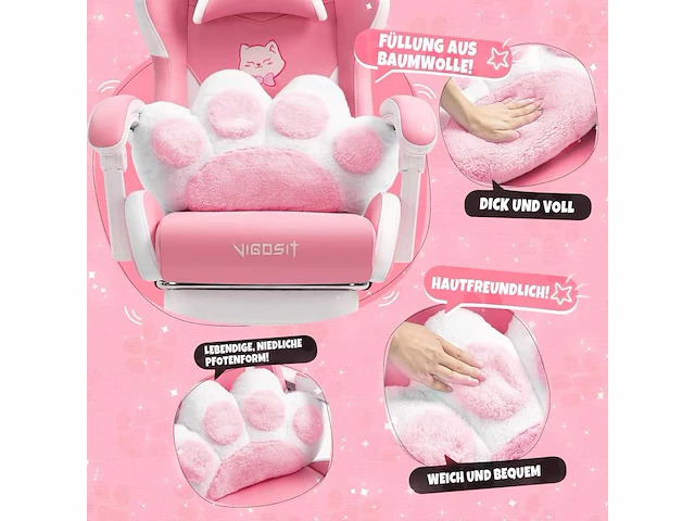 Gaming stoel - roze - afbeelding 6 van  8