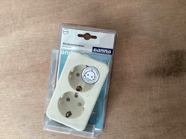 Gamma wandcontactdoos randaarde dubbel, opbouw (65x) - afbeelding 1 van  3