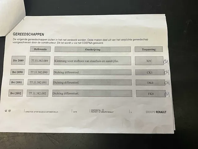 Garage inventaris, dotatiegereedsvhap renault - afbeelding 5 van  7