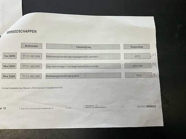 Garage inventaris, dotatiegereedsvhap renault - afbeelding 7 van  7