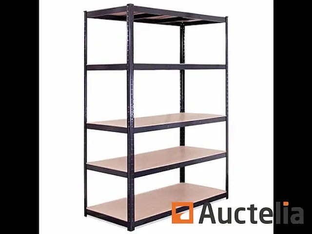 Garage rek - 5 niveau zwart - 180cm x 120cm x 60cm - afbeelding 1 van  2