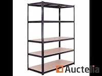 Garage rek - 5 niveau zwart - 180cm x 120cm x 60cm - afbeelding 1 van  2