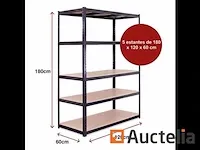 Garage rek - 5 niveau zwart - 180cm x 120cm x 60cm - afbeelding 2 van  2