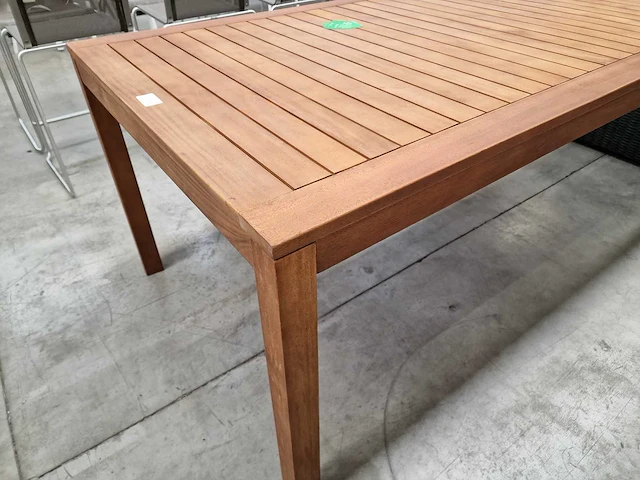 Garden hardhout tuintafel recta 200x100cm met blokpoten - afbeelding 3 van  4
