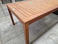 Garden hardhout tuintafel recta 200x100cm met blokpoten - afbeelding 3 van  4