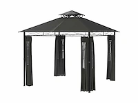 Garden party tent pavilion, 2,95 x 2,95 x 2,85 m, donkergrijs - afbeelding 8 van  10