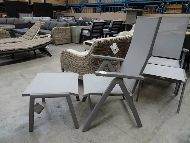 Garden prestige 5-standen relax warm grey met voetenbank - afbeelding 1 van  4