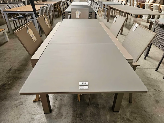 Garden prestige alu tafel zurich champagne 152-228cm - afbeelding 1 van  3