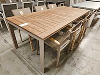 Garden prestige alu tuintafel california champagne - teak 220cm - afbeelding 1 van  8