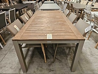 Garden prestige alu tuintafel california champagne - teak 220cm - afbeelding 2 van  8