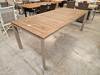 Garden prestige alu tuintafel california champagne - teak 220cm - afbeelding 5 van  8