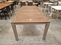 Garden prestige alu tuintafel california champagne - teak 220cm - afbeelding 6 van  8