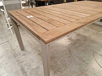 Garden prestige alu tuintafel california champagne - teak 220cm - afbeelding 7 van  8