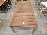 Garden prestige alu tuintafel california champagne - teak 220cm - afbeelding 8 van  8