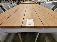 Garden prestige alu tuintafel cleopatra wit - teak blad 220 x 100cm - afbeelding 4 van  4