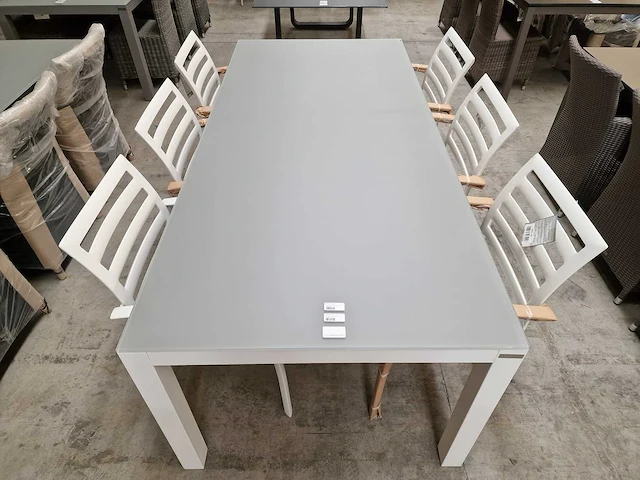 Garden prestige alu tuintafel cleopatra wit mat 220 x 100cm - afbeelding 4 van  4
