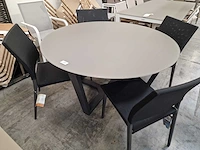 Garden prestige alu tuintafel elise rond 130cm taupe - afbeelding 1 van  4