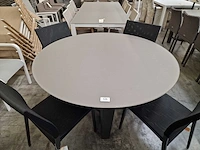 Garden prestige alu tuintafel elise rond 130cm taupe - afbeelding 4 van  4