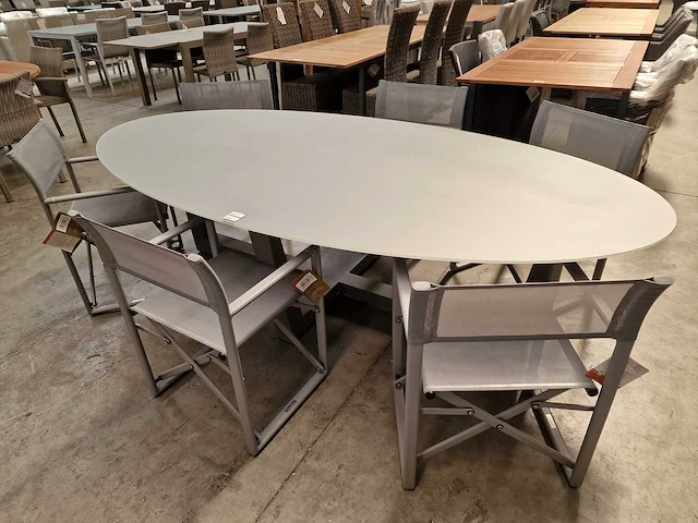 Garden prestige alu tuintafel florida ovaal 260 x 130cm warm grijs - afbeelding 1 van  6