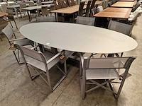 Garden prestige alu tuintafel florida ovaal 260 x 130cm warm grijs - afbeelding 1 van  6