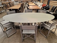 Garden prestige alu tuintafel florida ovaal 260 x 130cm warm grijs - afbeelding 2 van  6