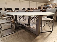 Garden prestige alu tuintafel florida ovaal 260 x 130cm warm grijs - afbeelding 4 van  6