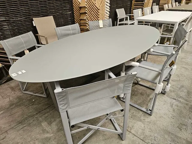 Garden prestige alu tuintafel florida ovaal warm grijs - afbeelding 1 van  4