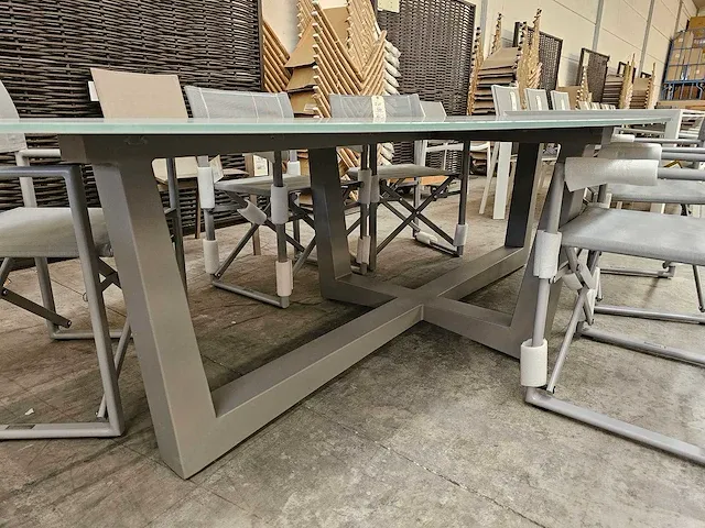 Garden prestige alu tuintafel florida ovaal warm grijs - afbeelding 3 van  4