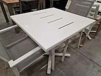 Garden prestige alu tuintafel horeca suisse 80x80cm wit - afbeelding 1 van  5