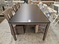 Garden prestige alu tuintafel juma taupe 220 x 100cm met hpl zwart - afbeelding 2 van  4