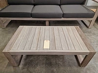 Garden prestige hamilton teak lounge sofa set 3-zit + 2x1-zit + salontafel greywash - afbeelding 4 van  12