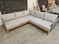Garden prestige kolbe hoeklounge set grey rope - acacia