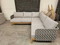 Garden prestige kolbe hoeklounge set grey rope - acacia - afbeelding 2 van  6