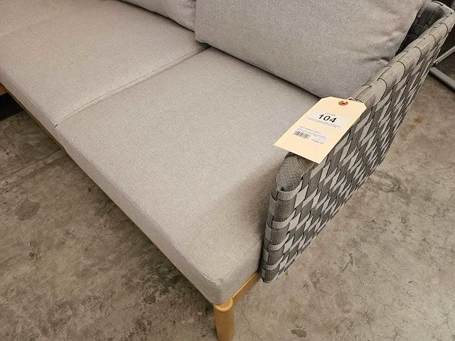 Garden prestige kolbe hoeklounge set grey rope - acacia - afbeelding 4 van  6