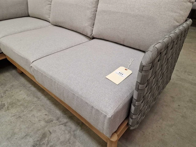 Garden prestige kolbe hoeklounge set grey rope - acacia - afbeelding 4 van  5