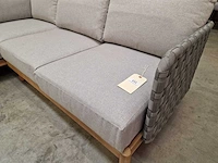Garden prestige kolbe hoeklounge set grey rope - acacia - afbeelding 4 van  5