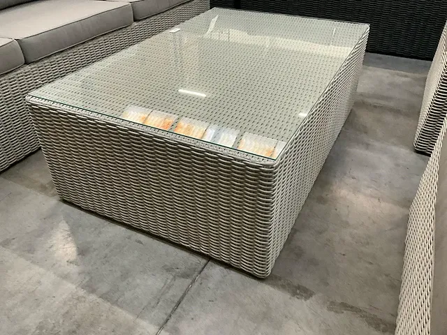Garden prestige wicker lounge veneto halfrond ivory grey - afbeelding 4 van  4