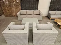 Garden prestige wicker lounge veneto ivory + kussens grijs - afbeelding 3 van  5