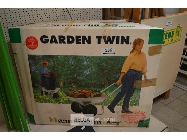 Garden twin kruiwagen dubbele wielen - afbeelding 1 van  3