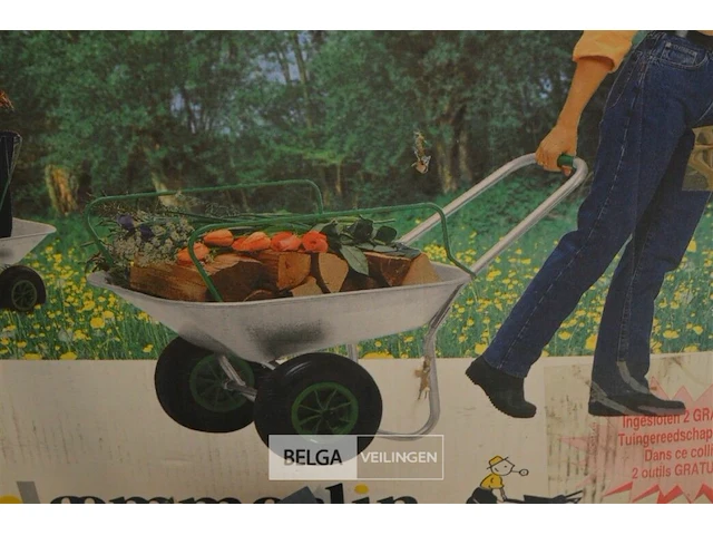 Garden twin kruiwagen dubbele wielen - afbeelding 2 van  3