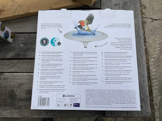 Gardena clickup set vogelbad met balkon klem (24x) - afbeelding 5 van  8