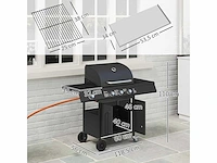 Gasbarbecue 12,2 kw 3 + 1 branders rvs - afbeelding 14 van  16