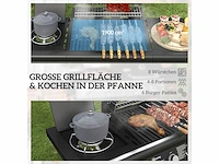 Gasbarbecue 12,2 kw 3 + 1 branders rvs - afbeelding 3 van  16