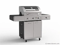 Gasbarbecue 3 branders - rvs met gietijzeren roosters - afbeelding 1 van  2
