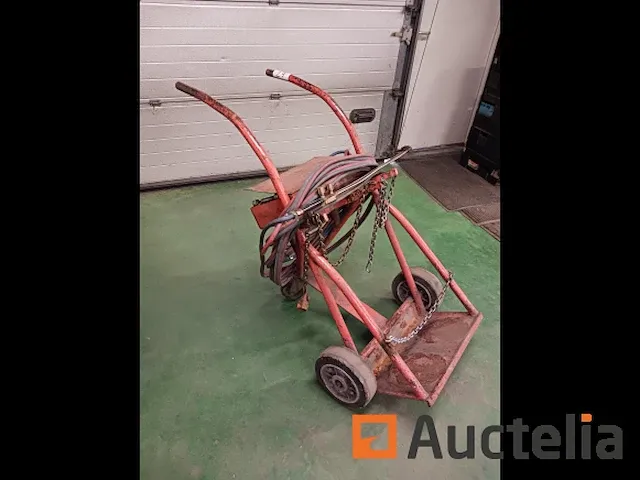 Gasflessenwagen oranje volle banden met toorts - afbeelding 5 van  6
