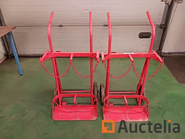 Gasflessenwagen rood volle banden, 2 stuks - afbeelding 1 van  10