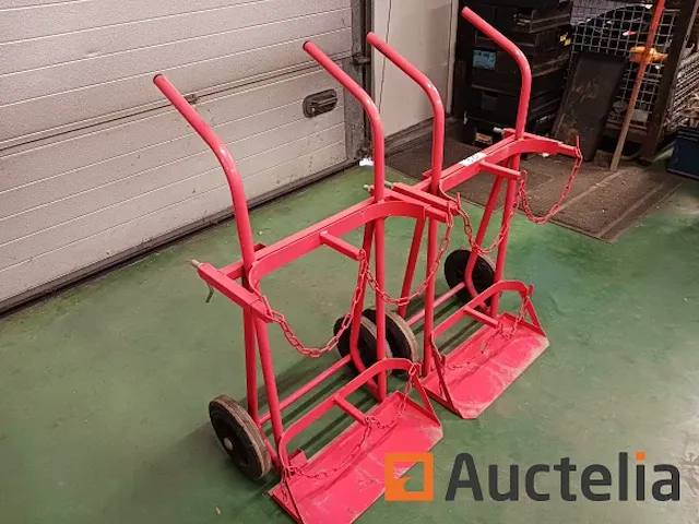 Gasflessenwagen rood volle banden, 2 stuks - afbeelding 3 van  10